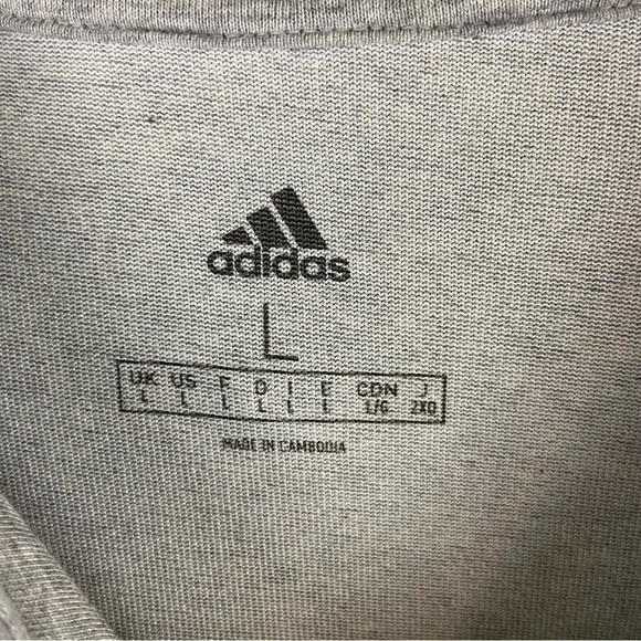 Adidas Lightweight Gray Hoodie with Black Logo Men’s Size Large Like New - Picture 5 of 8